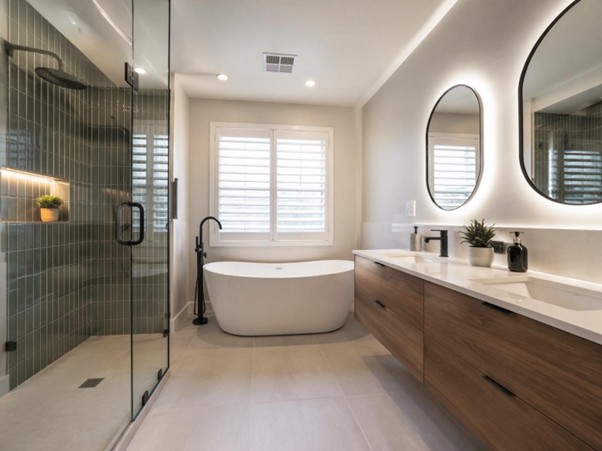 Renovated modern bathroom completed by Property Care Services Melbourne